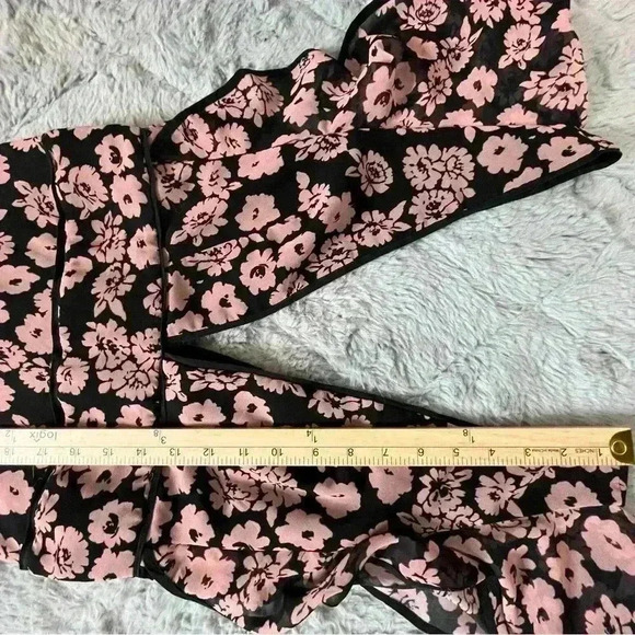 Milly Deni Floral Print Chiffon Maxi Dress Size 2 In Pink Wedding Formal Garden - Picture 3 of 13